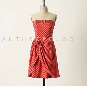 Anthropologie Cotton Linen Strapless Lil Dress, Size 4